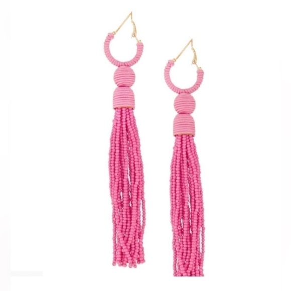 Roller Rabbit Pele Earnings, Pink Beaded Dangle - Picture 1 of 4